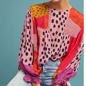 BLNK peasant blouse anthropology small NWT